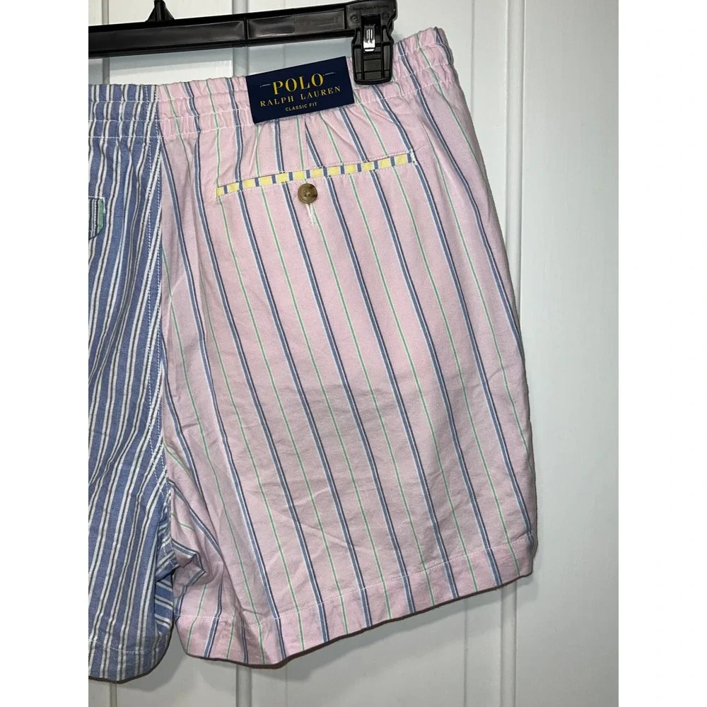 NWT Polo Ralph Lauren Large Classic Fit  Striped Patchwork Shorts Multi Color